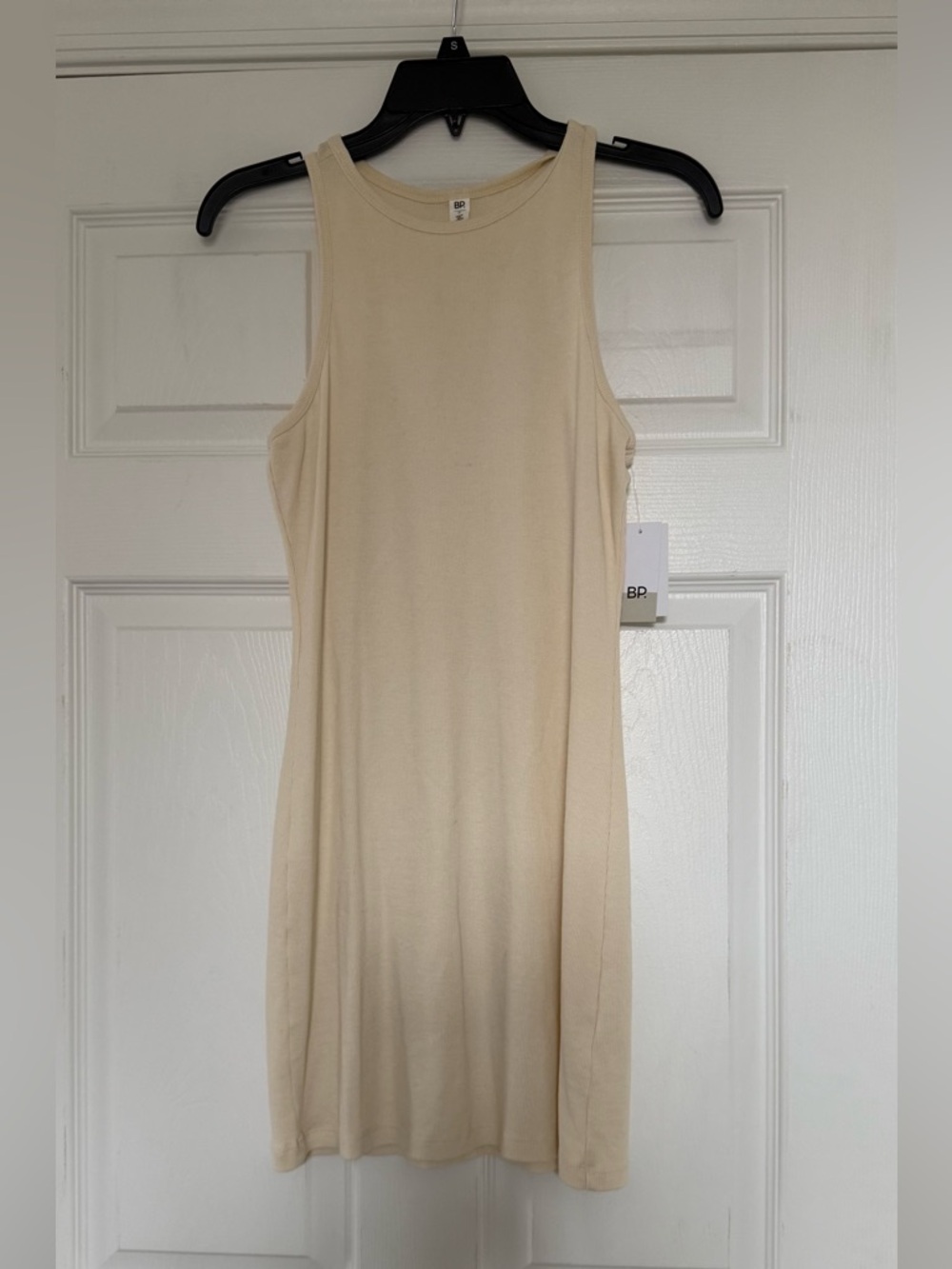bp Sleeveless Ribbed Midi Dress in Beige